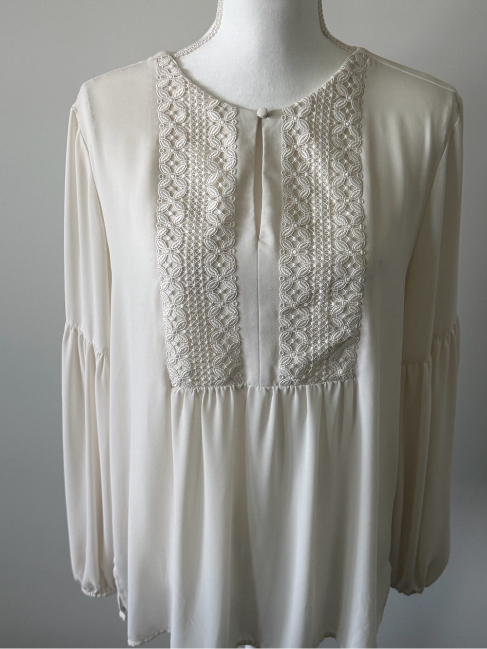 The Limited Cream Lace-Trim Peasant Tunic